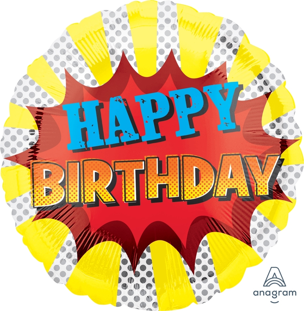 Foil HBD Super Hero Birthday balloon balloon Anagram Balloons supplier in Canada GoBalloons