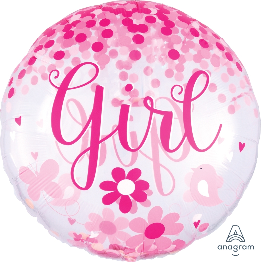 baby girl confetti balloons