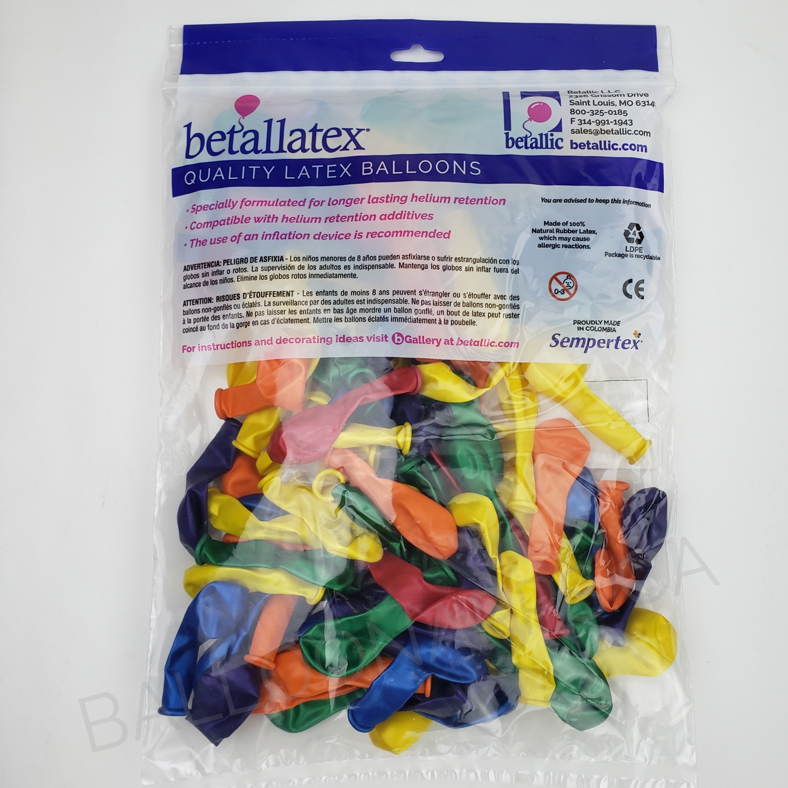 Metallic Assorted Balloons Balloons - Betallic BETALLATEX Balloons ...