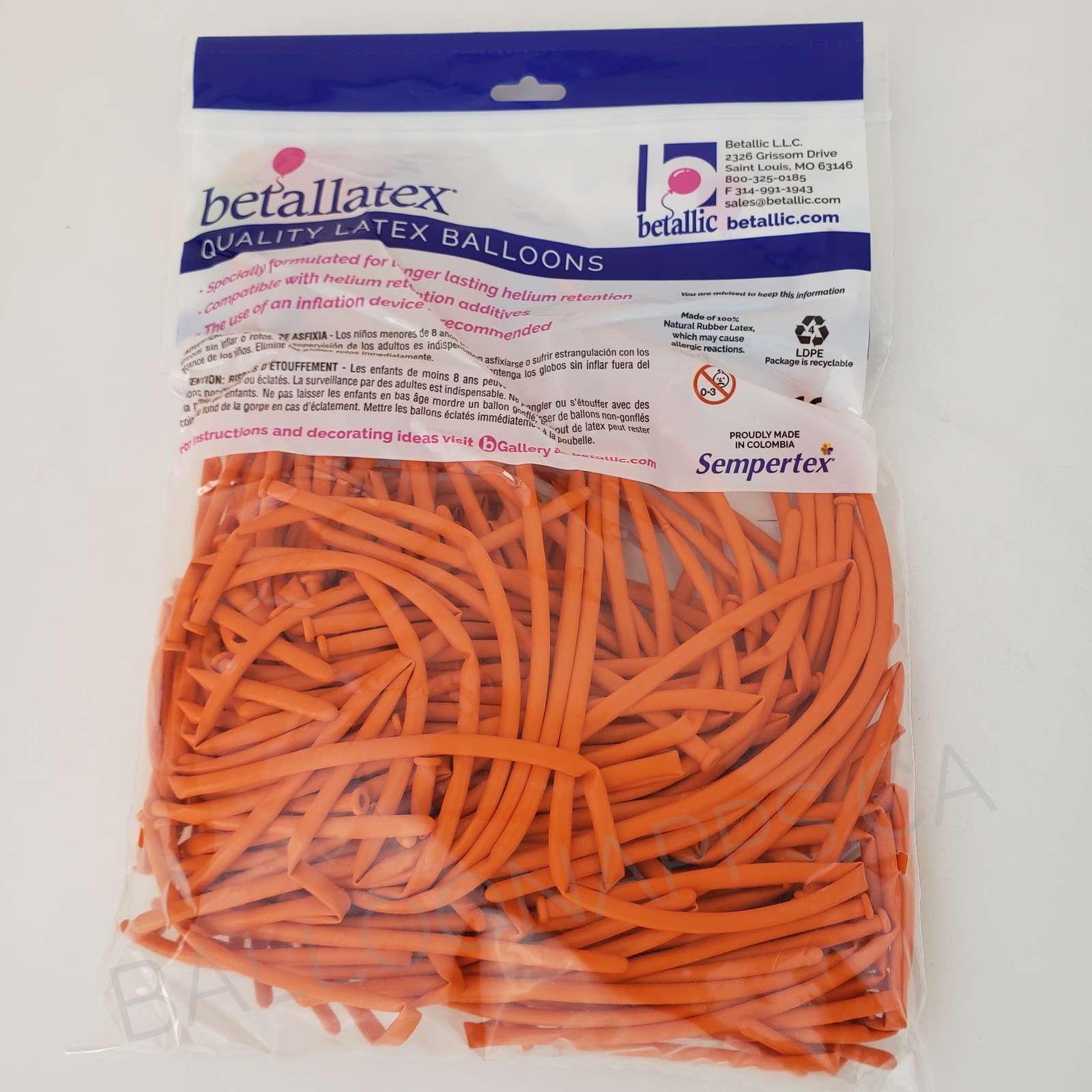 160 Fashion Orange balloons balloons Betallic BETALLATEX Balloons