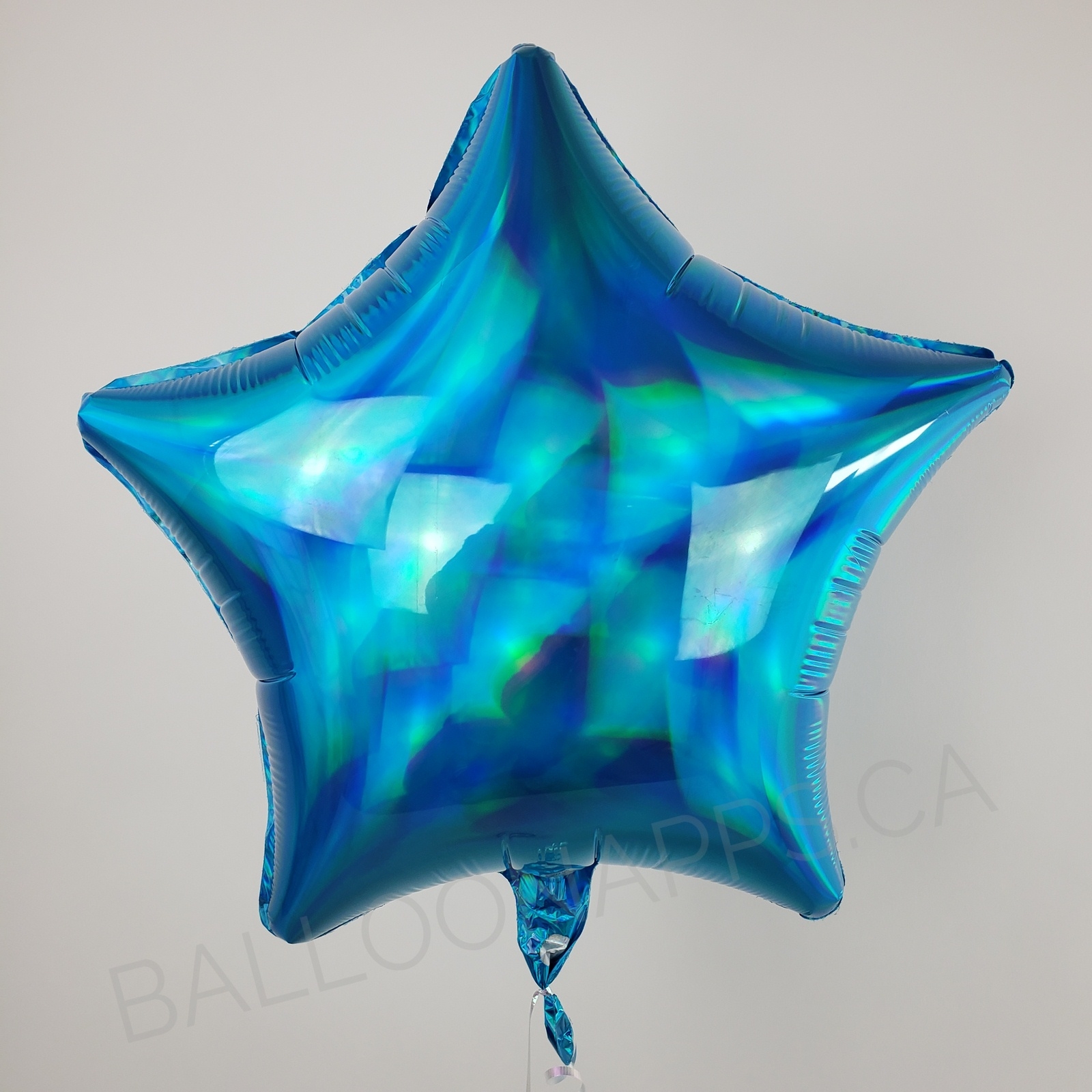 Iridescent Cyan Blue Star balloon Anagram Balloons supplier in Canada