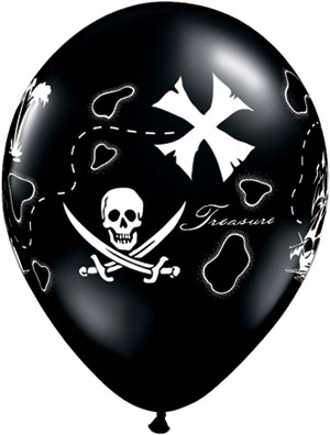 Disney's Pirates of the Caribbean Bag of 6 Count 11 inch Latex Balloons  pirate decorations pirate decor kids birthdays themed pirate party