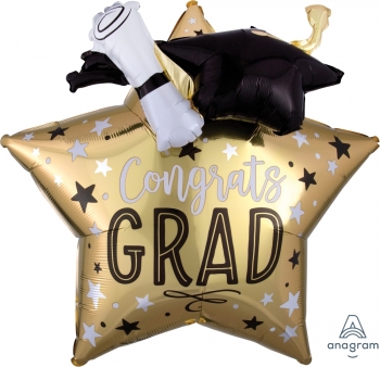 Shape - Multi Balloon Grad Star, Cap & Diploma balloon ANAGRAM