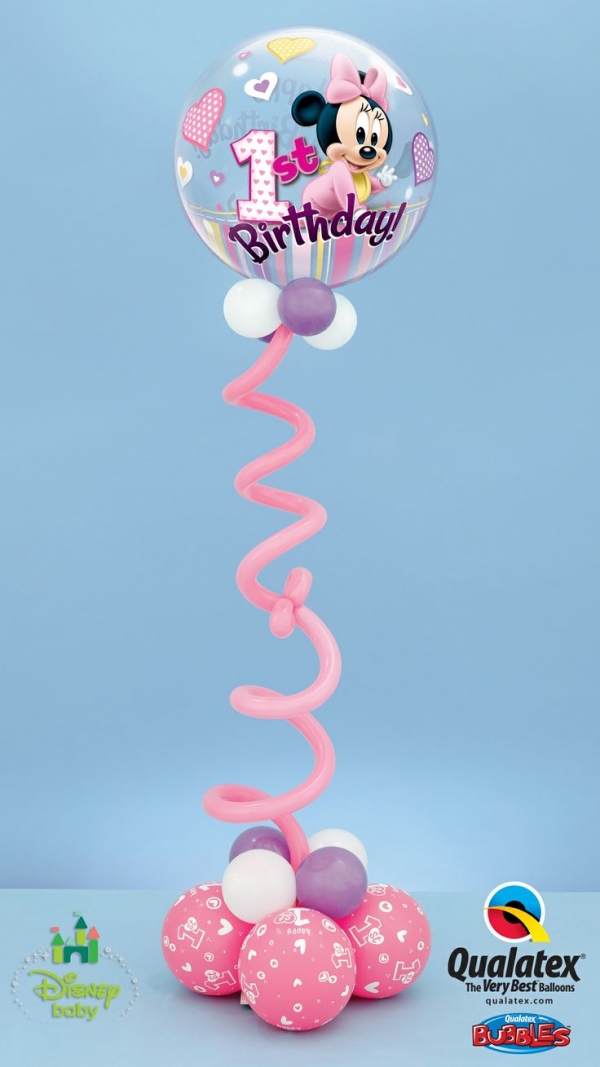 1st Birthday Baby Minnie Stand Up 10 Balloons Vancouver Jc Balloon Studio