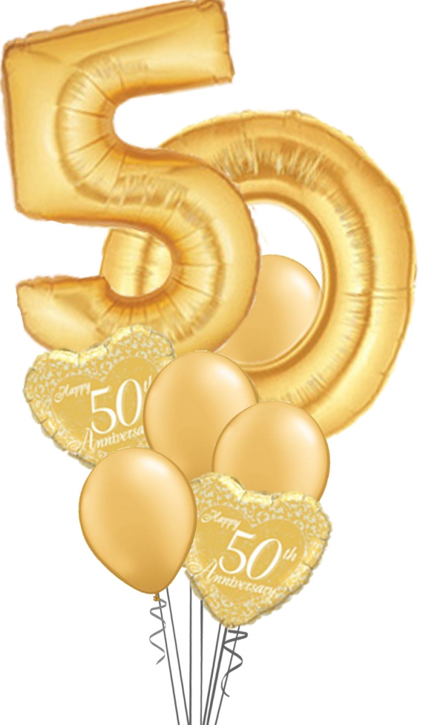 50 Gold Number 6 Balloon