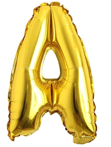 Block Letter Gold Balloon - Letter A balloons vancouver JC Balloon Studio