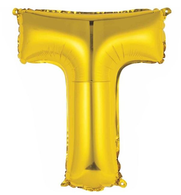 Block Letter Gold Balloon - Letter T balloons vancouver JC Balloon Studio