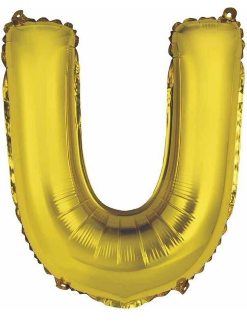 Block Letter Gold Balloon - Letter U balloons vancouver JC Balloon Studio