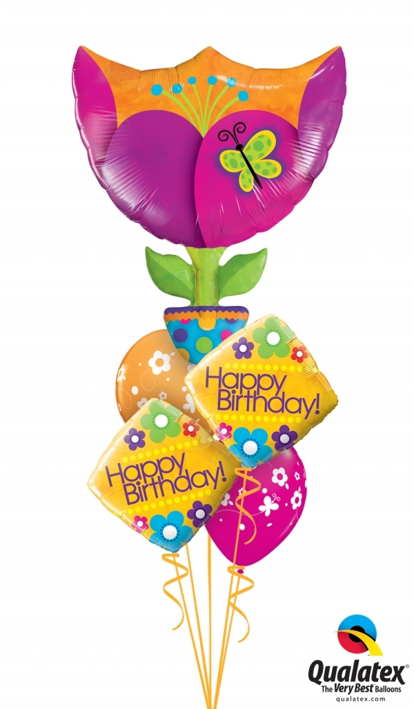 Birthday Flower Bouquet 15 balloons vancouver JC Balloon Studio