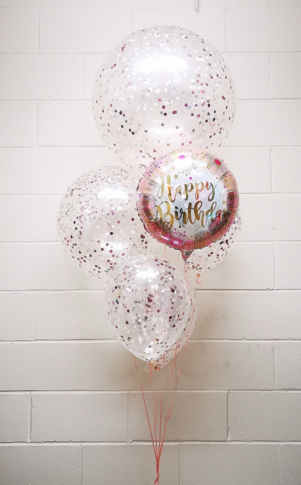 Confetti Filled Balloon Bouquets with helium in Canada