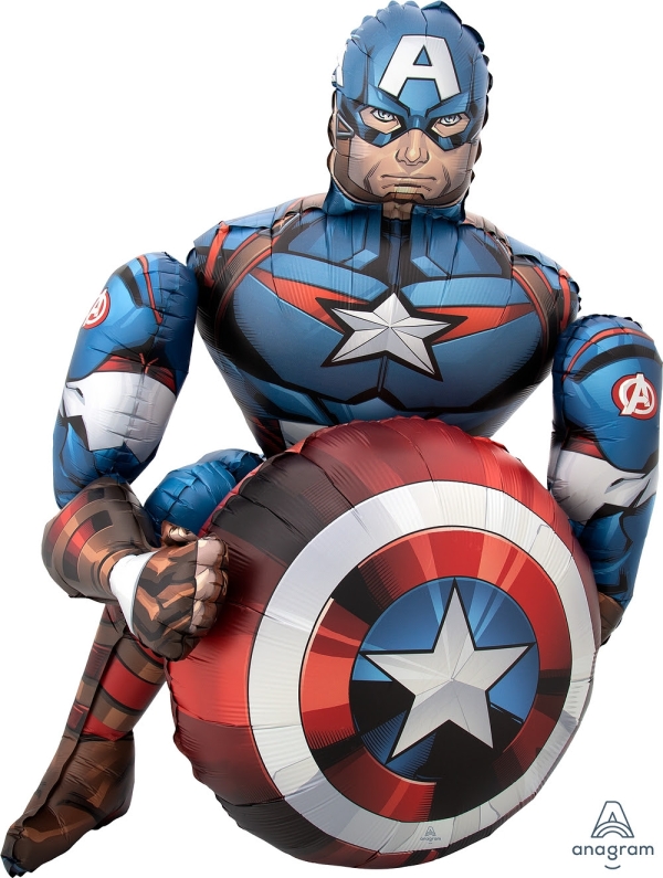 Avengers Captain America Bouquet 5 balloons vancouver JC Balloon Studio
