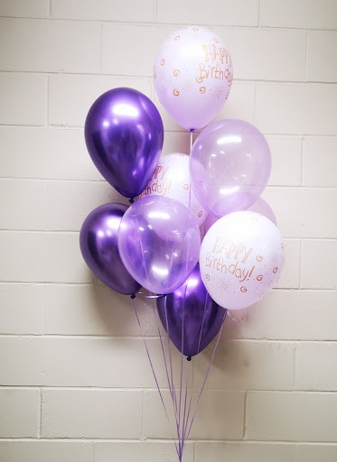 happy birthday purple balloons images