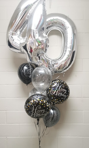 Black and Silver Pick an Age Balloon Bouquet balloons vancouver JC