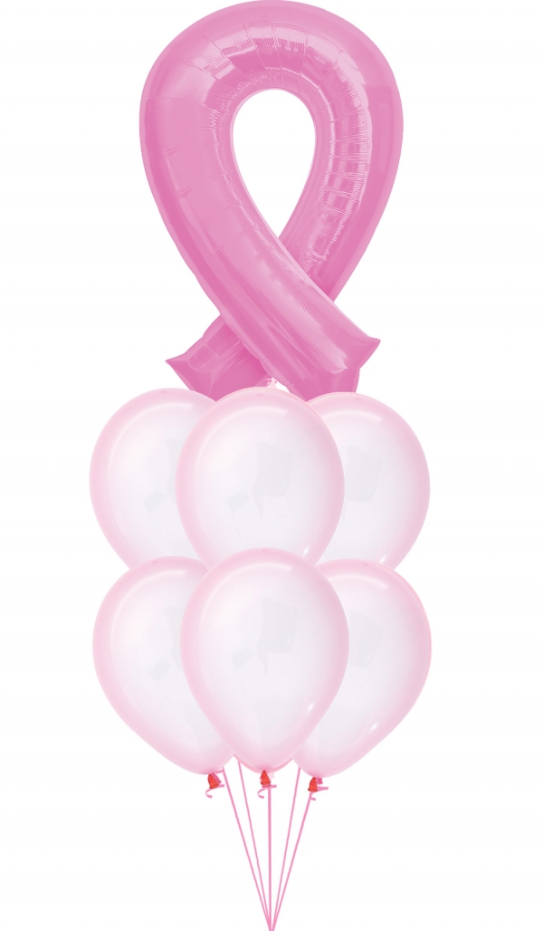 Pink Cause Ribbon Bouquet - Balloon Kings