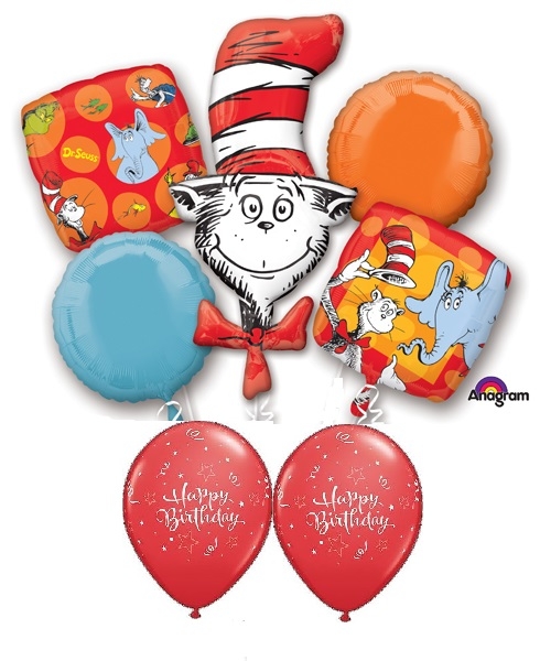 Cat in the Hat Bouquet 1 balloons vancouver JC Balloon Studio