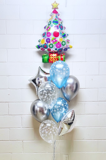 Chrome Snow Christmas Tree Balloon Bouquet balloons vancouver JC