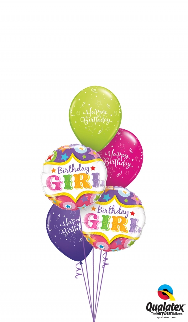 Circus Birthday Girl Bouquet 3 balloons vancouver JC Balloon Studio