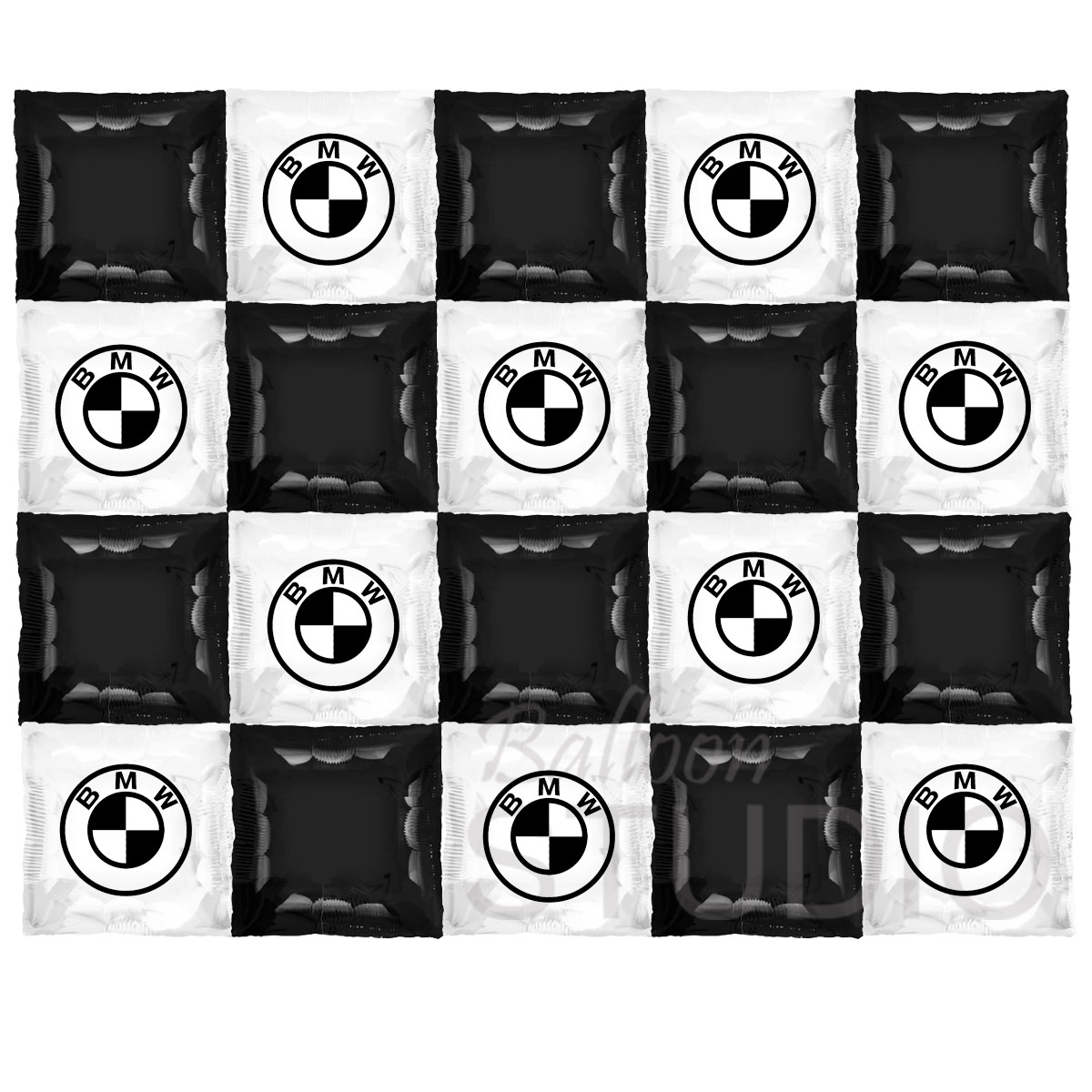 Custom Printed Helium Balloon Wall in Black and White Backdrop balloons