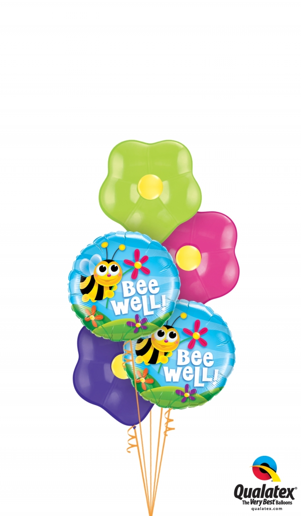 Get Well Bee Bouquet 6 balloons vancouver JC Balloon Studio
