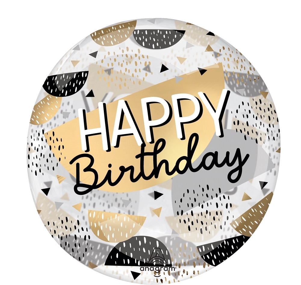 Gold & Black Happy Birthday Balloon Banner - 30th Birthday Foil Number Decorations