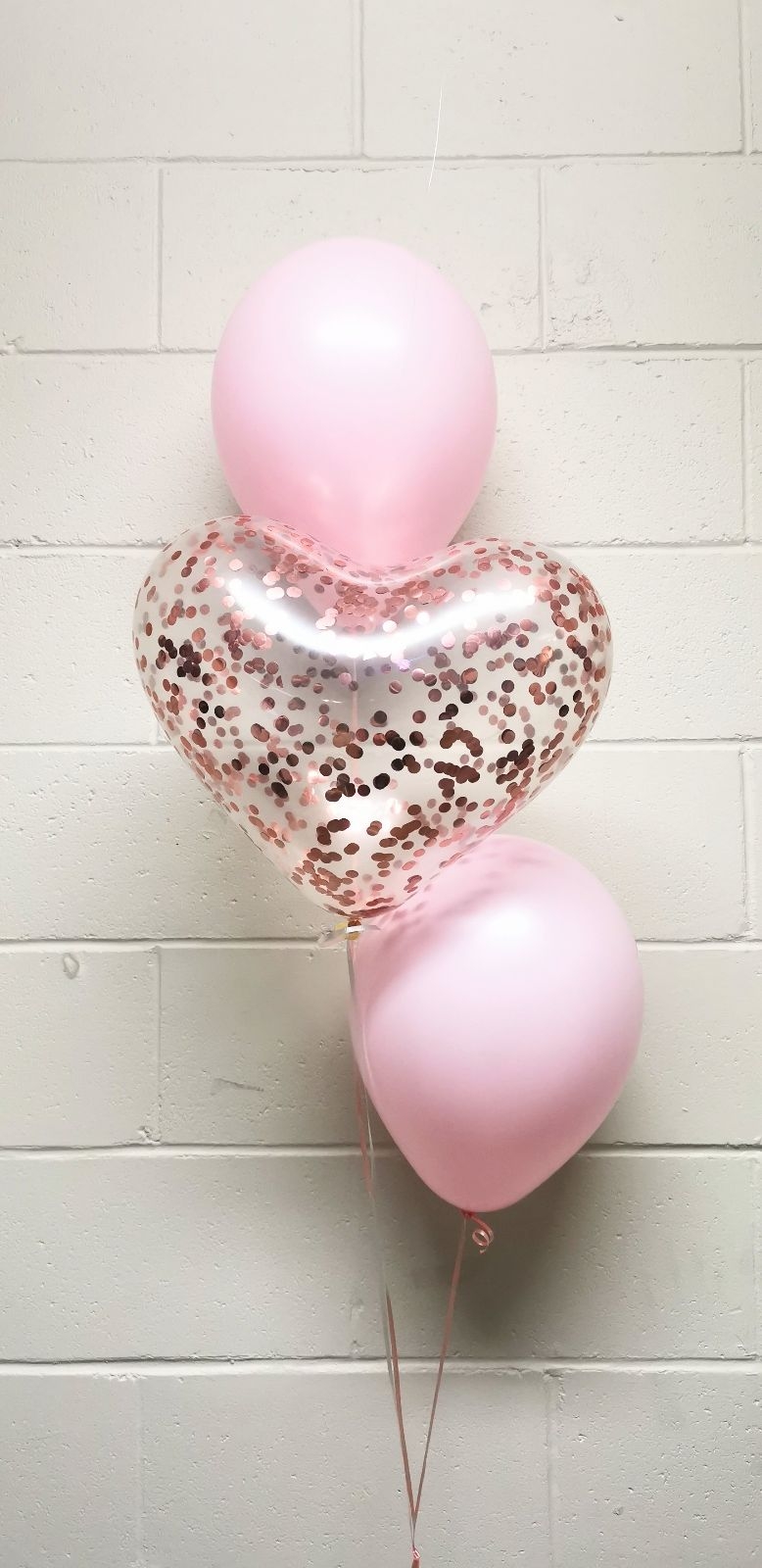 1ct, 24in, Rose Gold & White Confetti Balloon with Tassel Tail