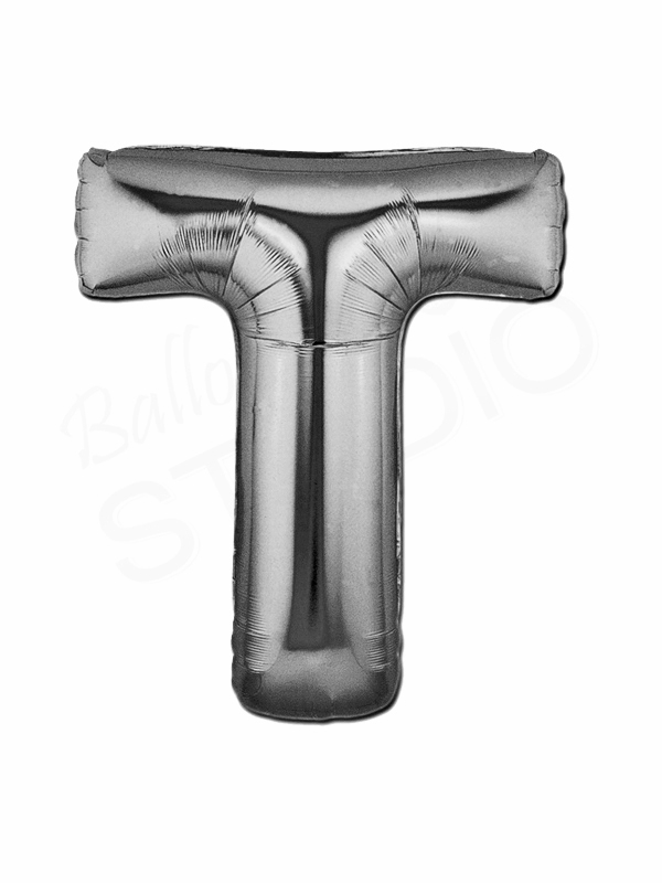 Silver Letter Balloon T balloons vancouver JC Balloon Studio