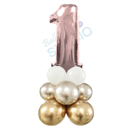 Number 1 Balloon 55inch Standup Rose Gold balloons vancouver JC Balloon