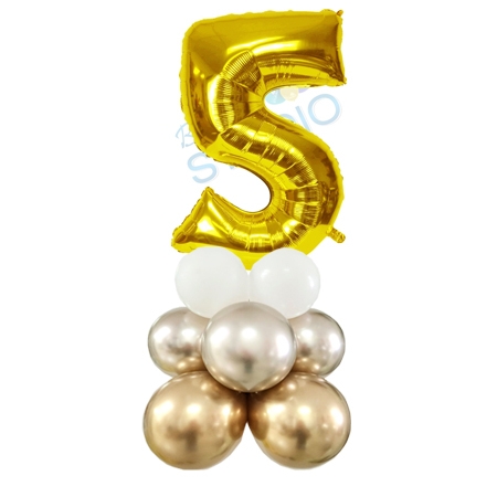 Number 5 Balloon 55inch Standup Gold balloons vancouver JC Balloon Studio