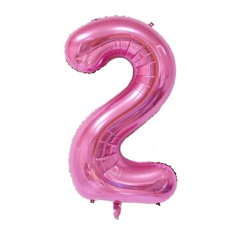 Pink foil number 2 balloon balloons vancouver JC Balloon Studio