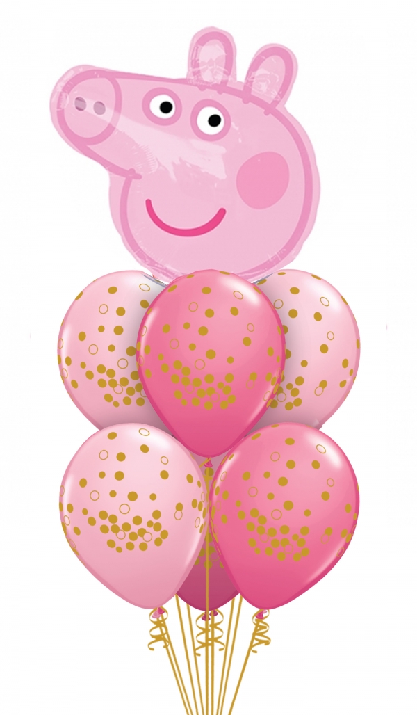 Autonoom operatie Ontmoedigen Plenty of Pink Peppa Balloon Bouquet balloons vancouver JC Balloon Studio