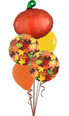 Pumpkin and leaves fall balloon bouquet balloons vancouver JC Balloon ...