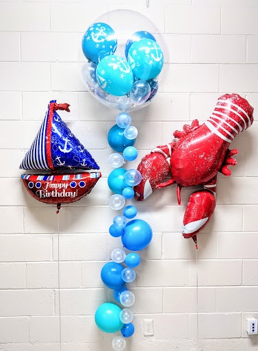 Sea Nautical Bubble Strand Birthday Bouquet Balloon Set balloons vancouver  JC Balloon Studio