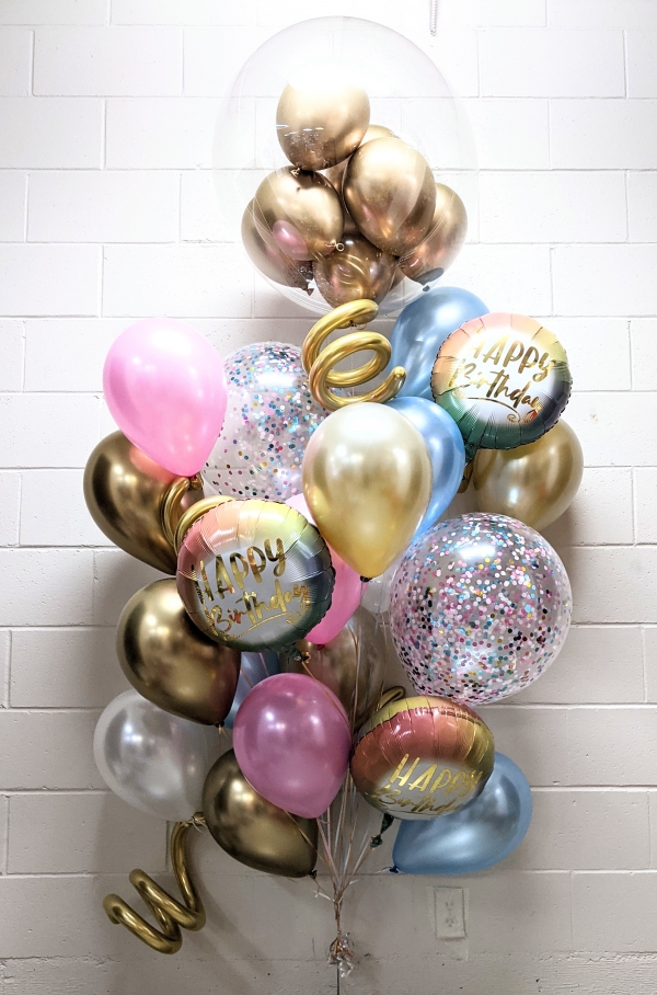 So Pretty in Champagne, Blue, Pink, White & Chrome Gold Birthday