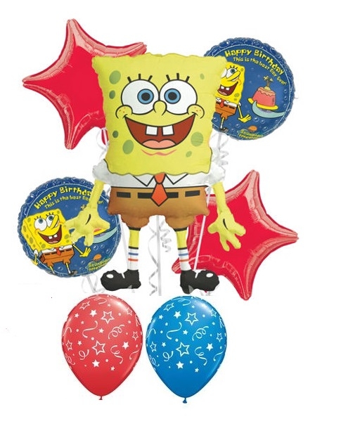 SpongeBob Birthday Bouquet 6 balloons vancouver JC Balloon Studio