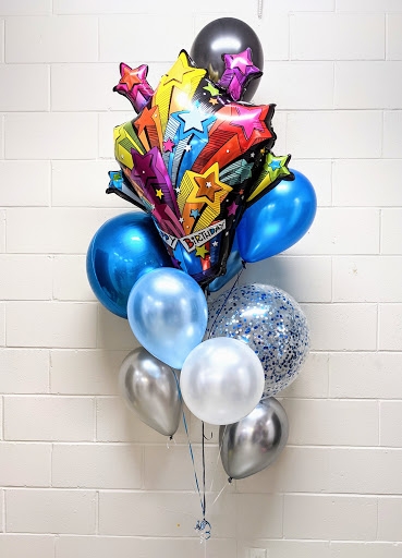 Happy Birthday Man Jumbo and confetti bouquet balloons vancouver JC ...