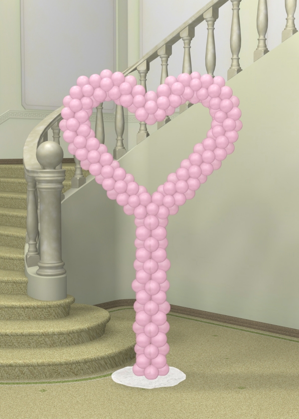 Wedding Heart Column 28 balloons vancouver JC Balloon Studio